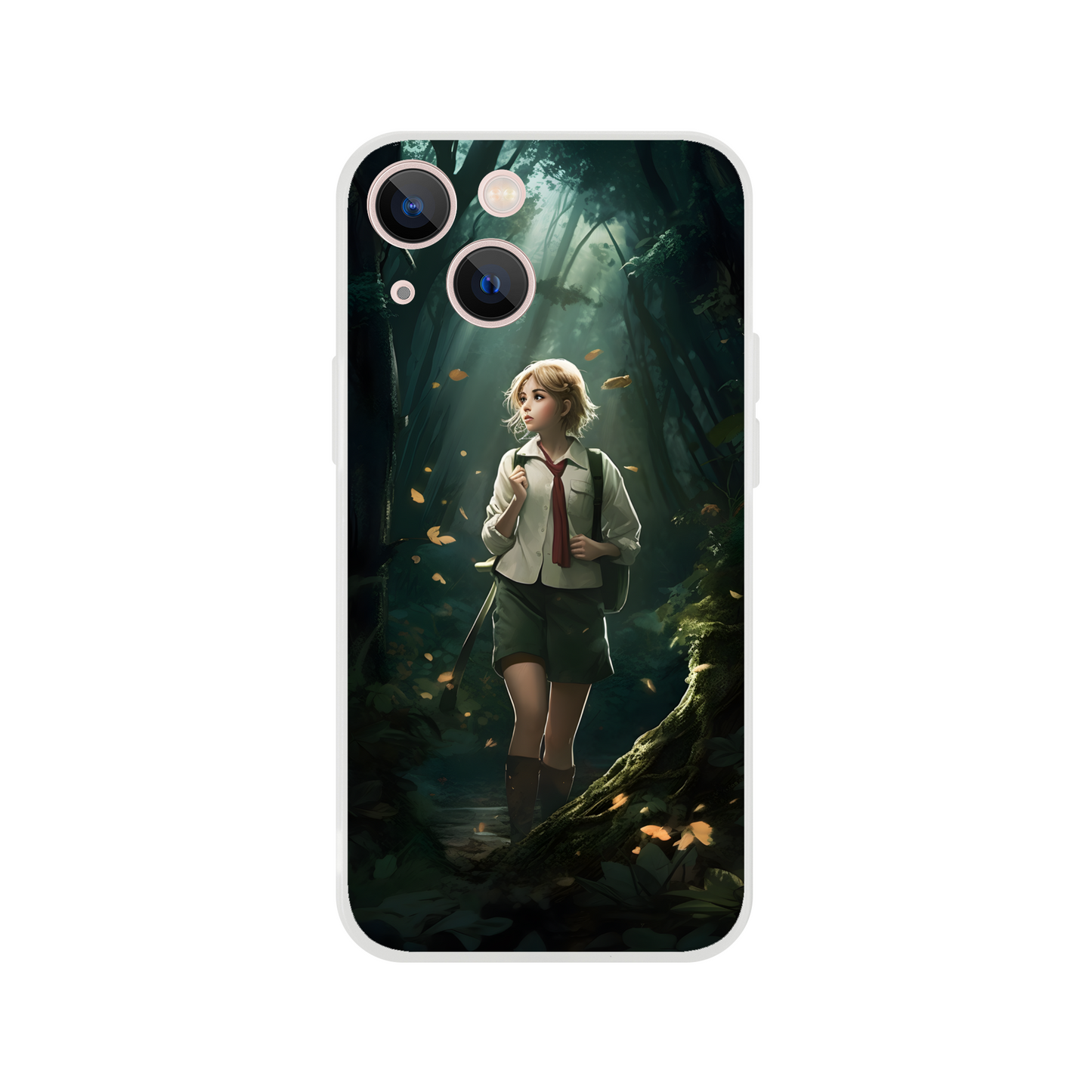 Manga girl in lush forest - Flexi case